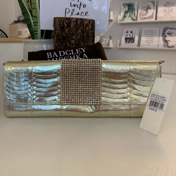 Badgley Mishka Leather evening clutch with Crossbody - Picture 2 of 5